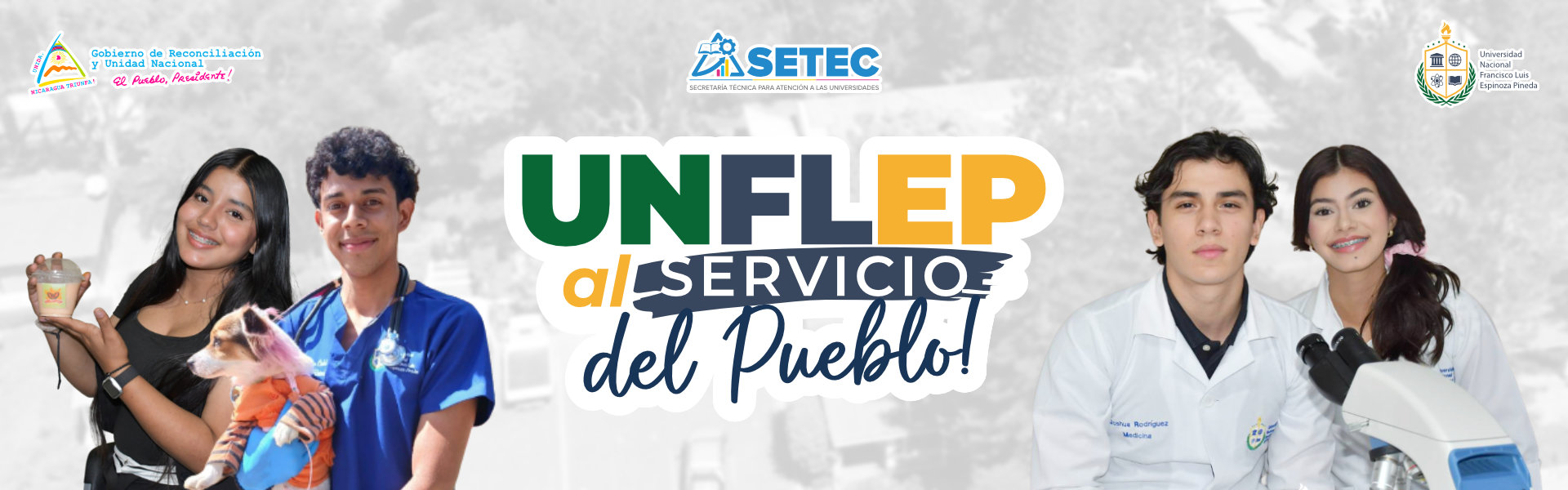 Fotografía del pueblo en un banner institucional